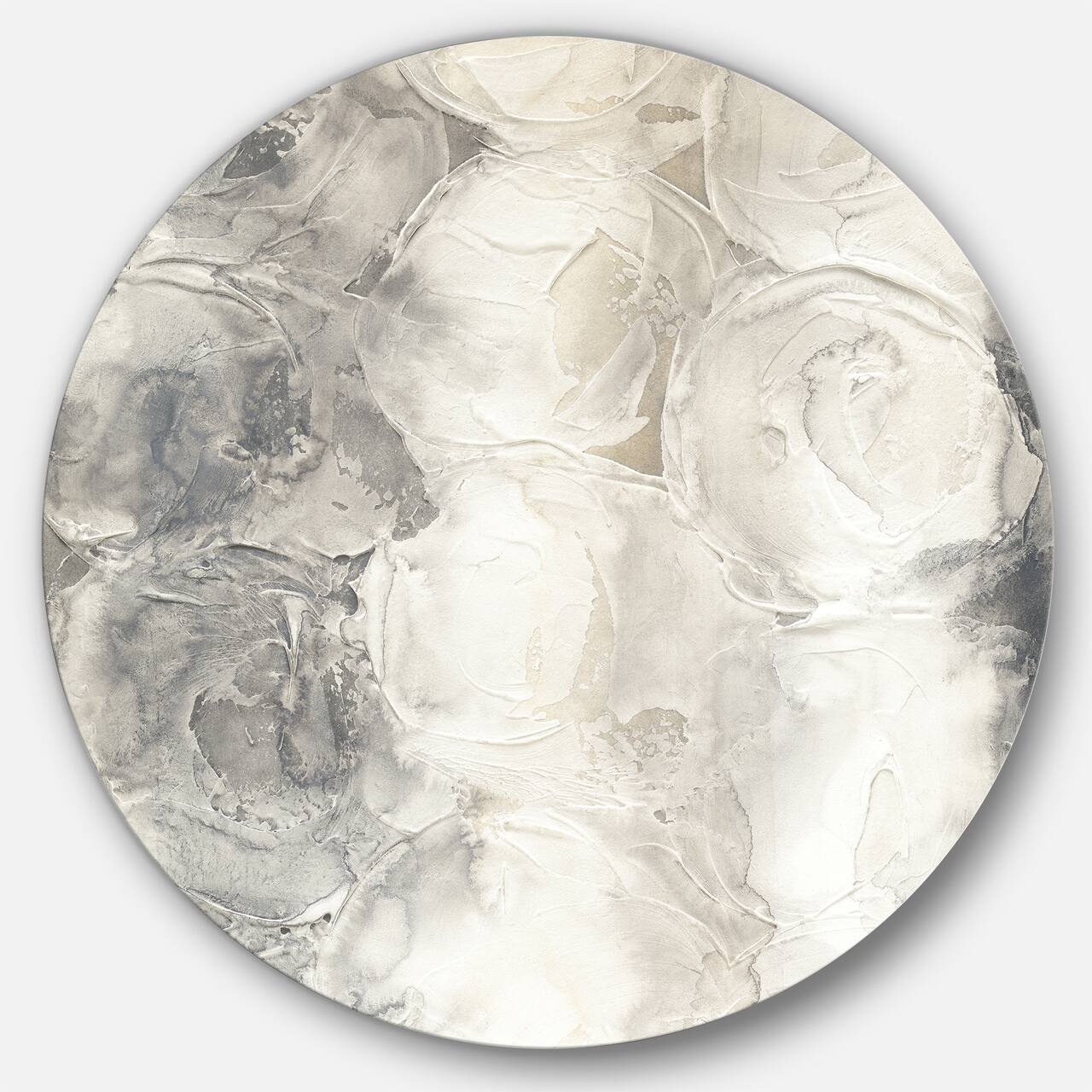Designart - Gray Circles I - Geometric Metal Circle Wall Art